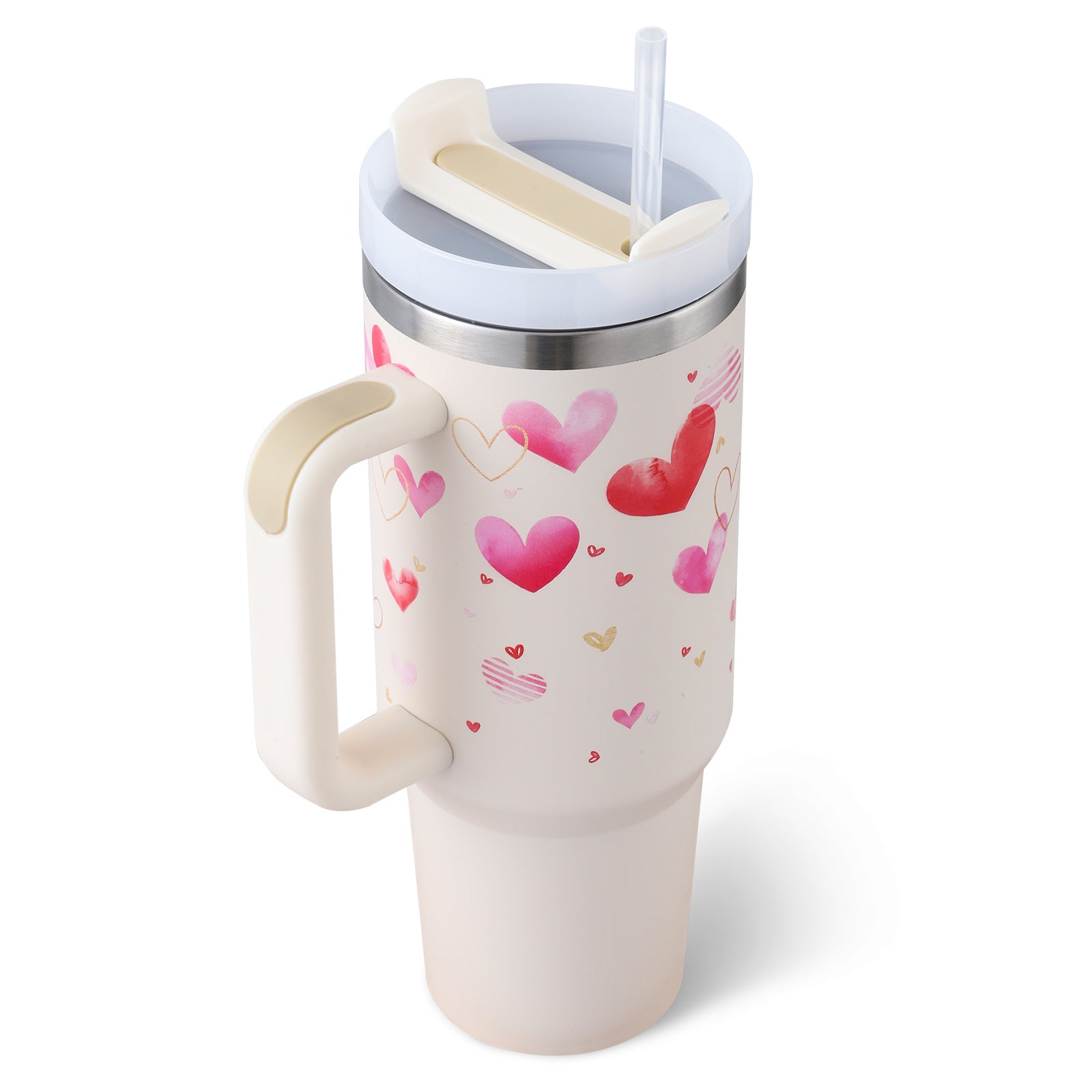 🥤 Vaso Térmico 40oz con Asa y Pajita – Acero Inoxidable, Antiderrames y Aislado al Vacío