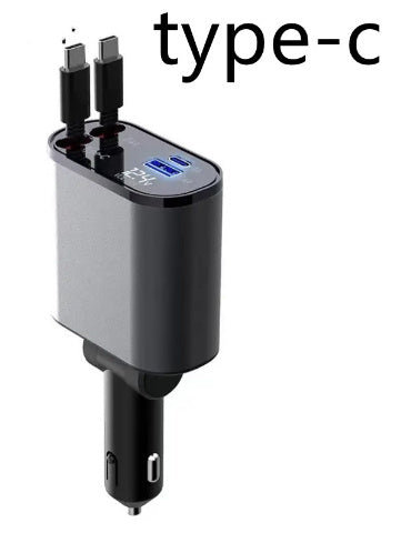 🚗⚡ Cargador de Coche Metálico 100W – Súper Carga Rápida USB & Type-C 🔋✨