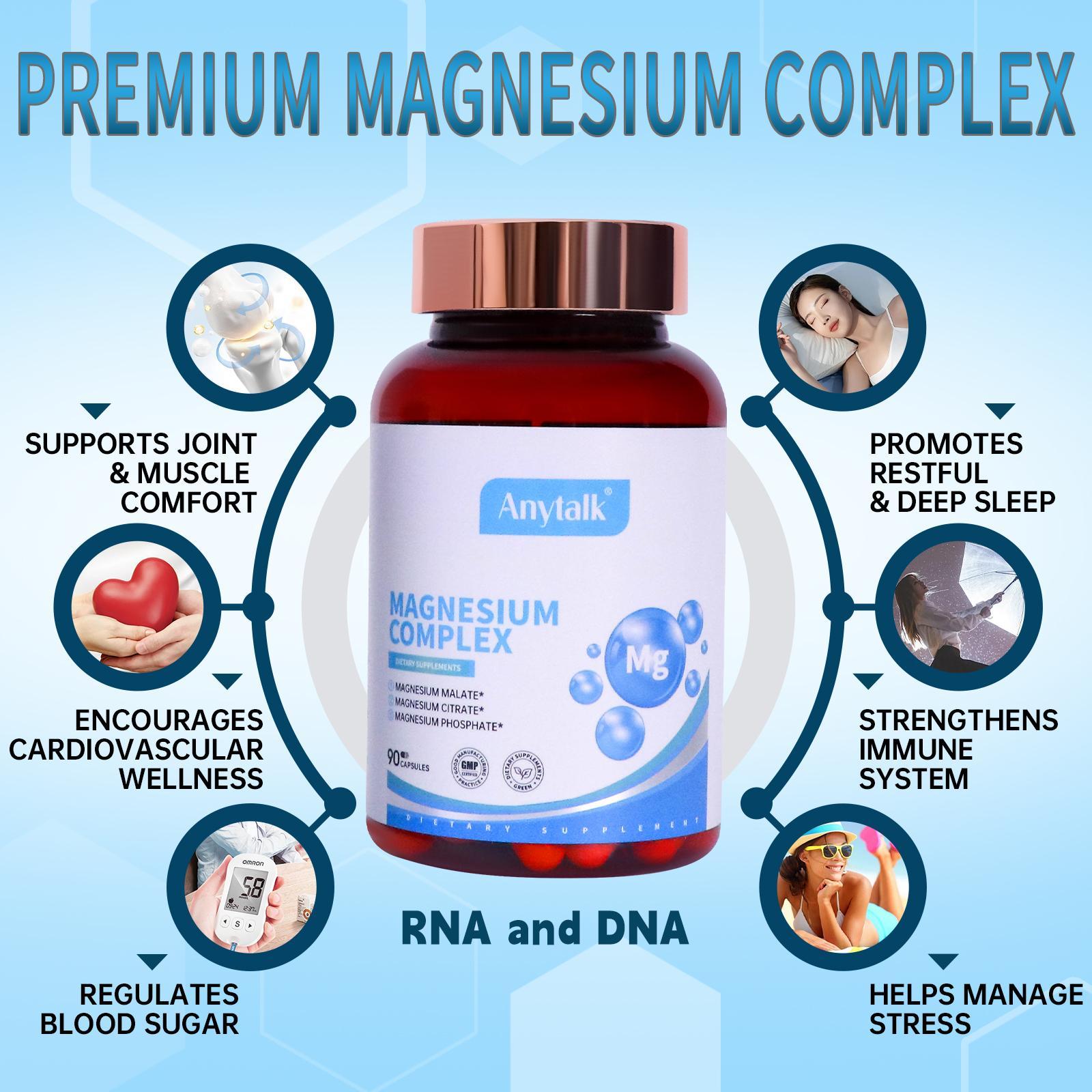 Magnesio Complejo 500 mg – Cápsulas para Relajación, Sueño y Recuperación Muscular