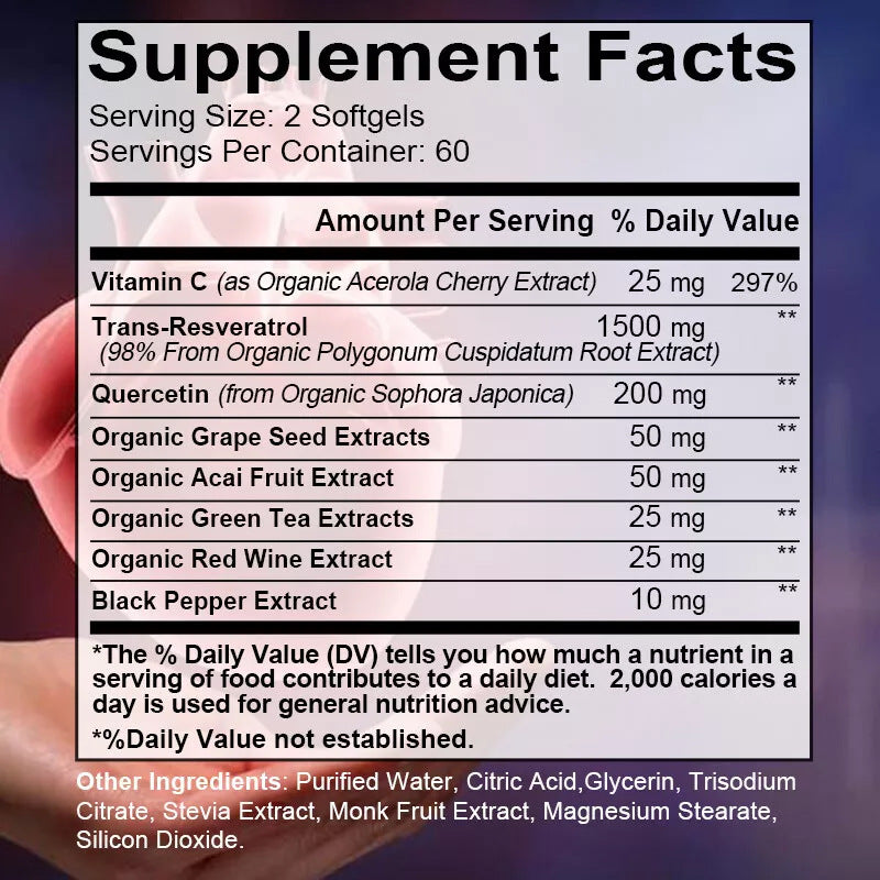 ✨ Cápsulas de Resveratrol + Vitamina C 🍇💊 – Antioxidante, Energía y Bienestar 🌱