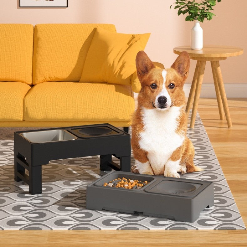 🥣🐕 Comedero Doble Elevado Ajustable – Acero Inoxidable para Perros 🐶✨